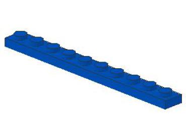 Lego Platte 1 x 10 (4477) blau