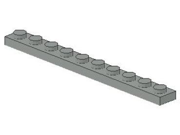 Lego Platte 1 x 10 (4477) hell grau