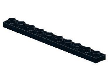 Lego Plate 1 x 10 (4477) black