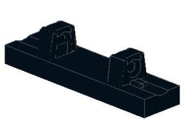 Lego Scharnier Fliese 1 x 4 (44822) schwarz