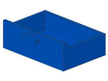 Lego Cupboard Drawer 3 x 2 (4536) blue