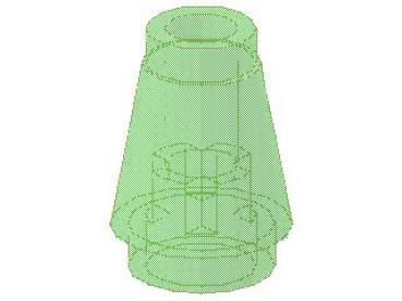 Lego Cone 1 x 1 (4589b) transparent bright green