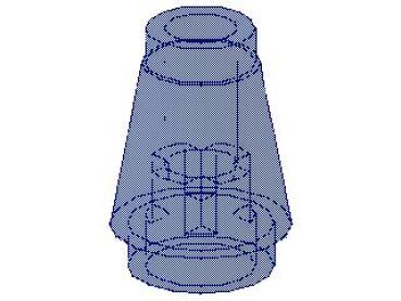 Lego Cone 1 x 1 (4589b) transparent dark blue