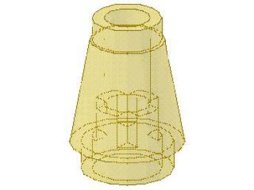 Lego Cone 1 x 1 (4589b) transparent yellow