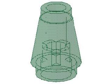 Lego Cone 1 x 1 (4589b) transparent green