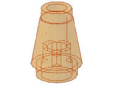 Lego Cone 1 x 1 (4589b) transparent neon orange