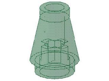 Lego Cone 1 x 1 (4589) transparent green