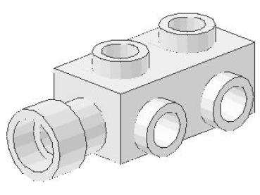 Lego Stein, modifiziert 1 x 2 x 2/3 (4595) weiß