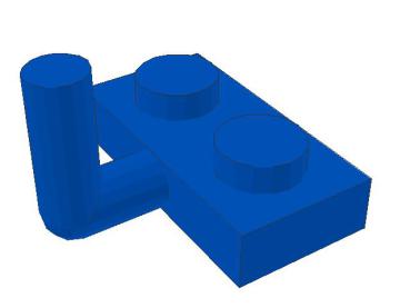 Lego Plate, modified 1 x 2 (4623a) blue