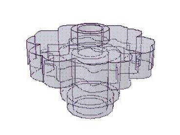 Lego Flower, rounded 2 x 2 (4728) transparent purple