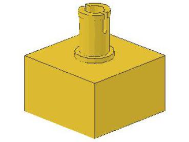 Lego Brick, modified 2 x 2 (4729) yellow