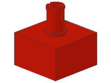 Lego Brick, modified 2 x 2 (4729) red