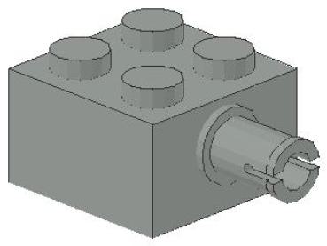 Lego Stein, modifiziert 2 x 2 (4730) hell grau