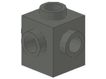 Lego Brick, modified 1 x 1 x 1 (4733) dark bluish gray