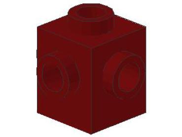 Lego Brick, modified 1 x 1 x 1 (4733) dark red