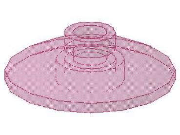 Lego Dish 2 x 2, inverse (4740) transparent dark pink