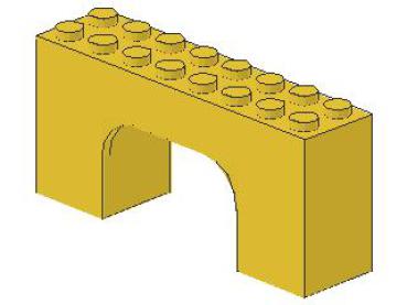 Lego Brick, Arch 2 x 8 x 3 (4743) yellow