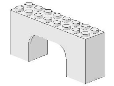 Lego Brick, Arch 2 x 8 x 3 (4743) white