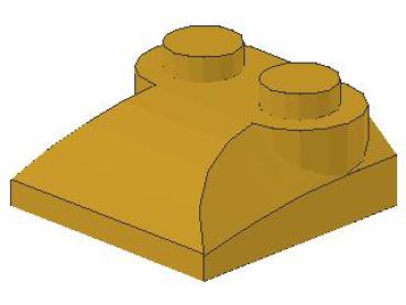 Lego Slope Stone, curved 2 x 2 x 2/3 (47457) perl gold