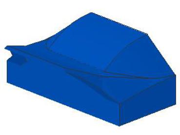 Lego Slkope Stone, curved 1 x 2 x 2/3 (47458) blue