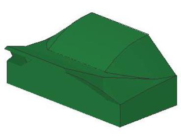Lego Slope Stone, curved 1 x 2 x 2/3 (47458) green