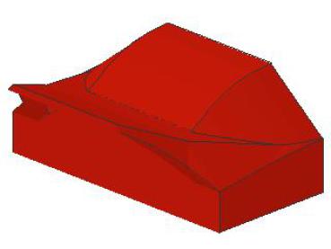 Lego Slope Stone, curved 1 x 2 x 2/3 (47458) red