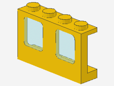 Lego Fenster 1 x 4 x 2 (4863c01) Flugzeug, gelb