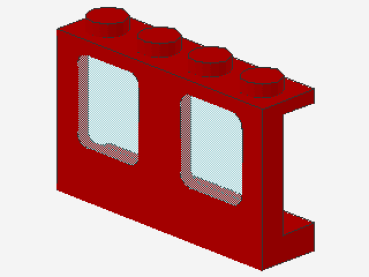 Lego Fenster 1 x 4 x 2 (4863c01) Flugzeug, rot