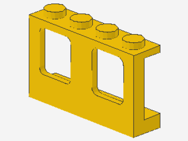 Lego Fenster 1 x 4 x 2 (4863) Flugzeug, gelb