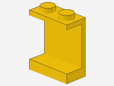 Lego Paneel 1 x 2 x 2 (4864a) solide Studs, gelb