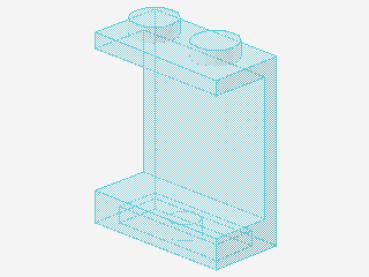 Lego Panel 1 x 2 x 2 (4864a) solid Studs, transparent light blue