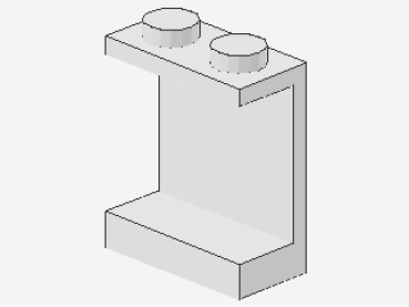 Lego Panel 1 x 2 x 2 (4864a) solid Studs, white