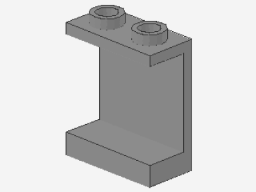 Lego Panel 1 x 2 x 2 (4864b) hollow Studs, light bluish gray