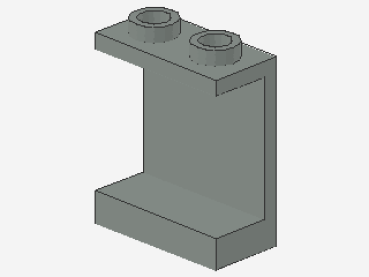 Lego Paneel 1 x 2 x 2 (4864b) hohle Studs, hell grau