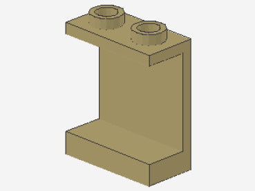 Lego Paneel 1 x 2 x 2 (4864b) hohle Studs, tan