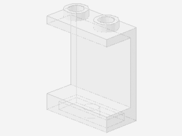 Lego Paneel 1 x 2 x 2 (4864b) hohle Studs, transparent