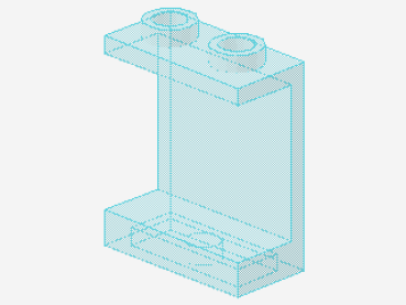 Lego Paneel 1 x 2 x 2 (4864b) hohle Studs, transparent hell blau