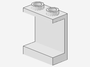 Lego Panel 1 x 2 x 2 (4864b) hollow Studs, white