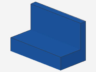 Lego Panel 1 x 2 x 1 (4865) straight Corners, blue