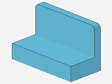 Lego Panel 1 x 2 x 1 (4865b) rounded Corners, medium azure