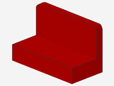 Lego Panel 1 x 2 x 1 (4865b) rounded Corners, red