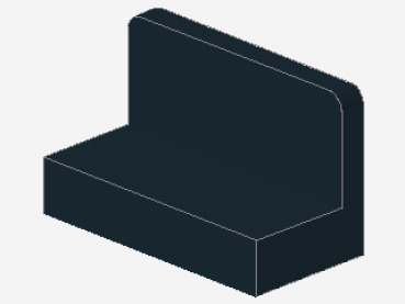 Lego Panel 1 x 2 x 1 (4865b) rounded Corners, black