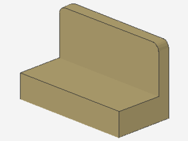 Lego Panel 1 x 2 x 1 (4865b) rounded Corners, tan