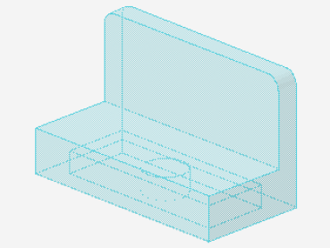 Lego Panel 1 x 2 x 1 (4865b) rounded Corners, transparent light blue