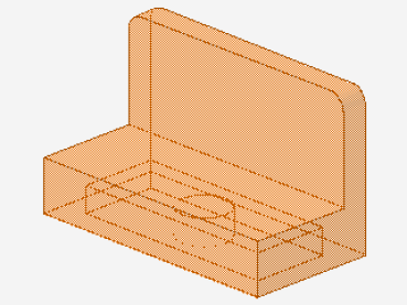 Lego Panel 1 x 2 x 1 (4865b) rounded Corners, transparent neon orange