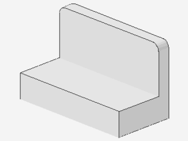 Lego Panel 1 x 2 x 1 (4865b) rounded Corners, white