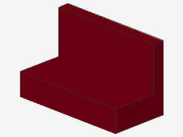 Lego Panel 1 x 2 x 1 (4865) straight Corners, dark red