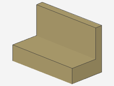 Lego Panel 1 x 2 x 1 (4865) straight Corners, tan