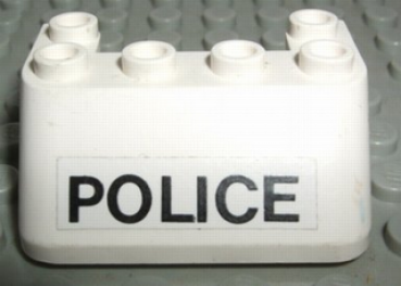 Lego Windscreen 3 x 4 x 1 1/3 (4866pb01) "POLICE"