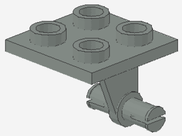 Lego Plate 2 x 2 with Wheel Holders (4870) light gray